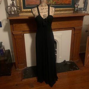 Black Cotton CK Halter-Style Maxi